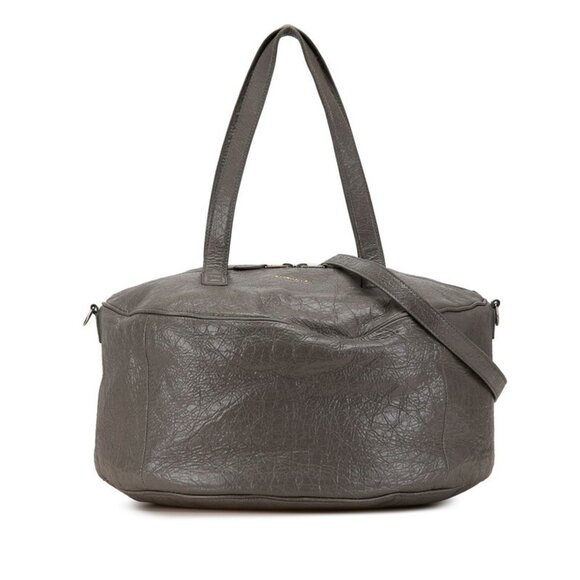 BALENCIAGA Gray Leather Shoulder Bag - Picture 1 of 7